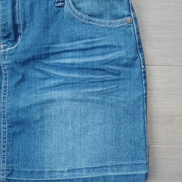 Voltige Denim Blue  Jean Mini Skirt, 26 - Picture 3 of 6